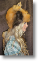 Fur Hat - Cross Fox Mountain Man with Face